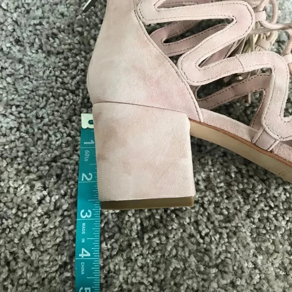 Marc Fisher Suede Pink Strappy Heels - Picture 4 of 5